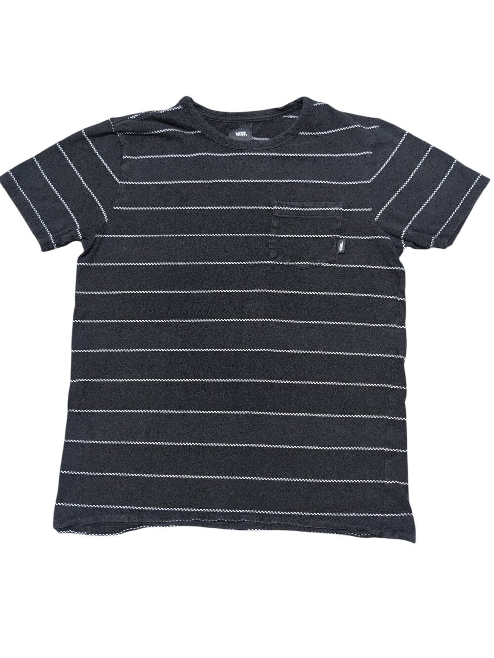 Vans T-shirt Black White Stripe Men's Size Small
